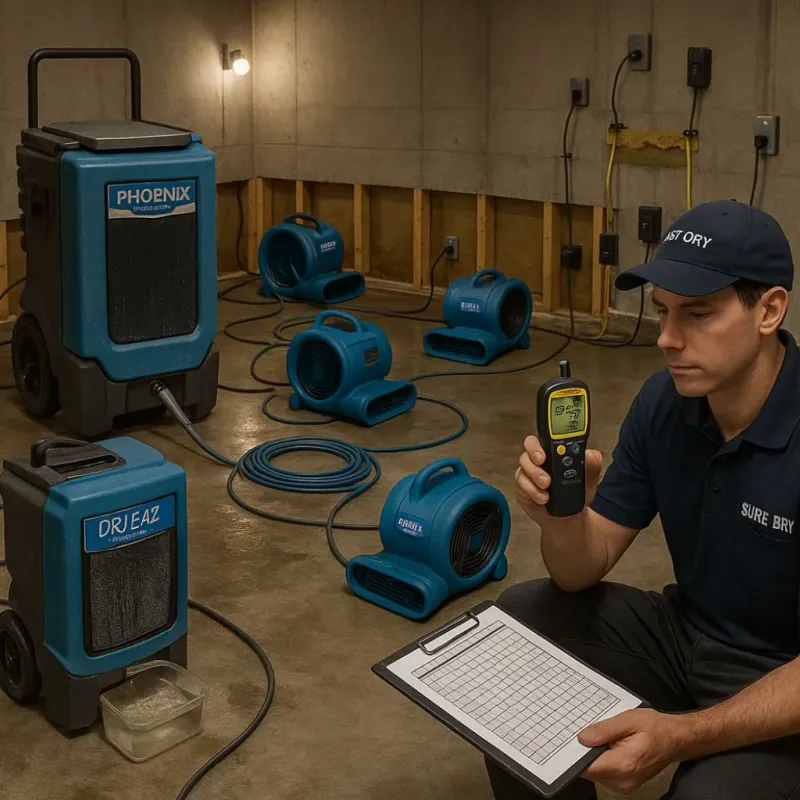Structural Drying and Dehumidification process in Bloomfield, NM